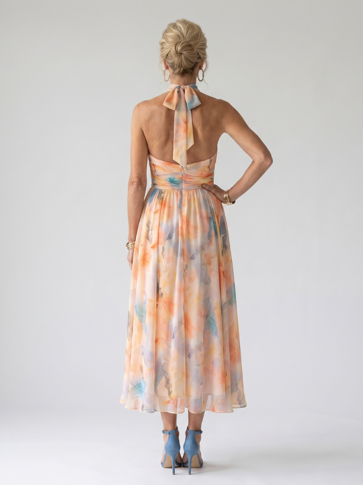 Women's Soft Halter Midi Dress - Everyday Elegance