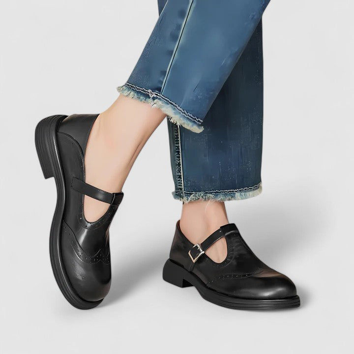 Women's Classic Buckle Brogues - Timeless Office Style