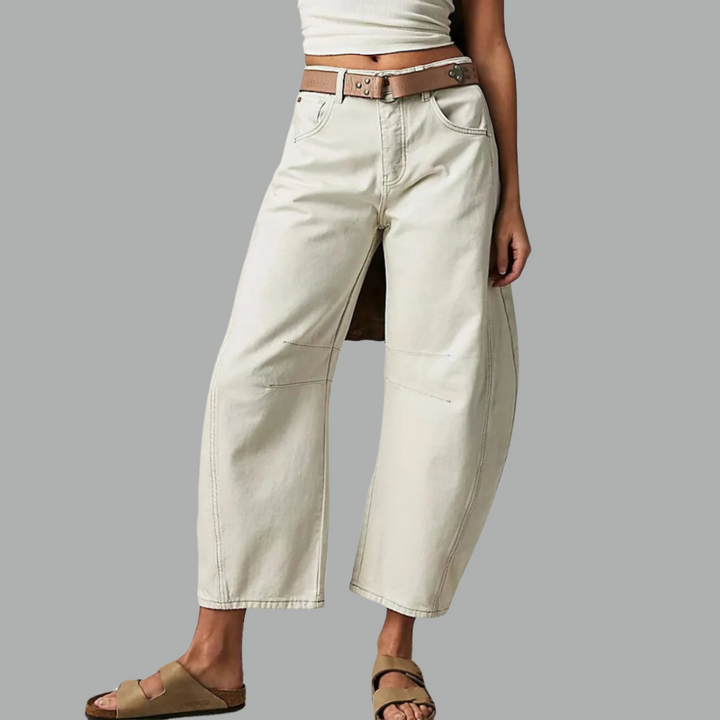 Women's Cotton Wide-Leg Jeans - Effortless Everyday Style