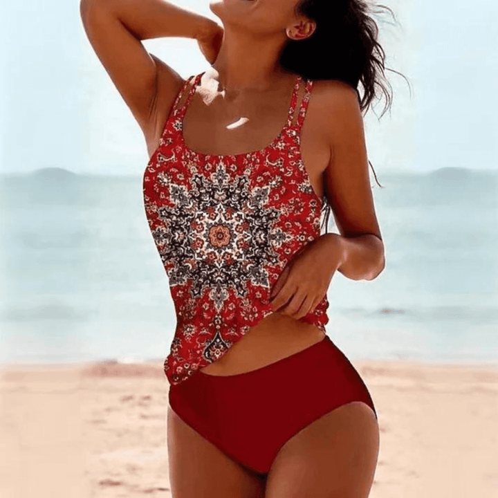 Women's Elegant Printed Swimsuit - Adjustable Support & Confident Fit