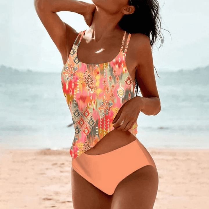 Women's Elegant Printed Swimsuit - Adjustable Support & Confident Fit