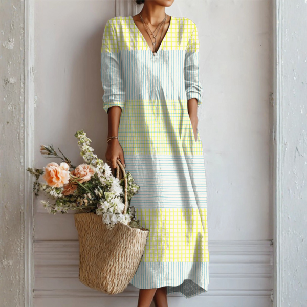 Women's Multicolor Crisp Dress - Versatile for Autumn and Beyond