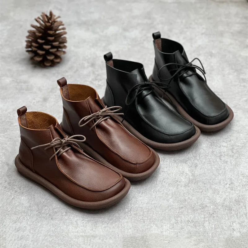 Women's Genuine Leather Boots - All-Day Comfort and Style