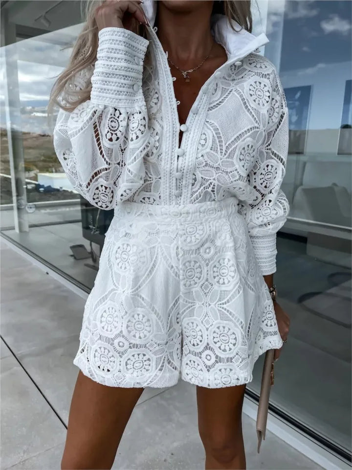 Women's Lace Two-Piece Set - Effortless Summer Elegance