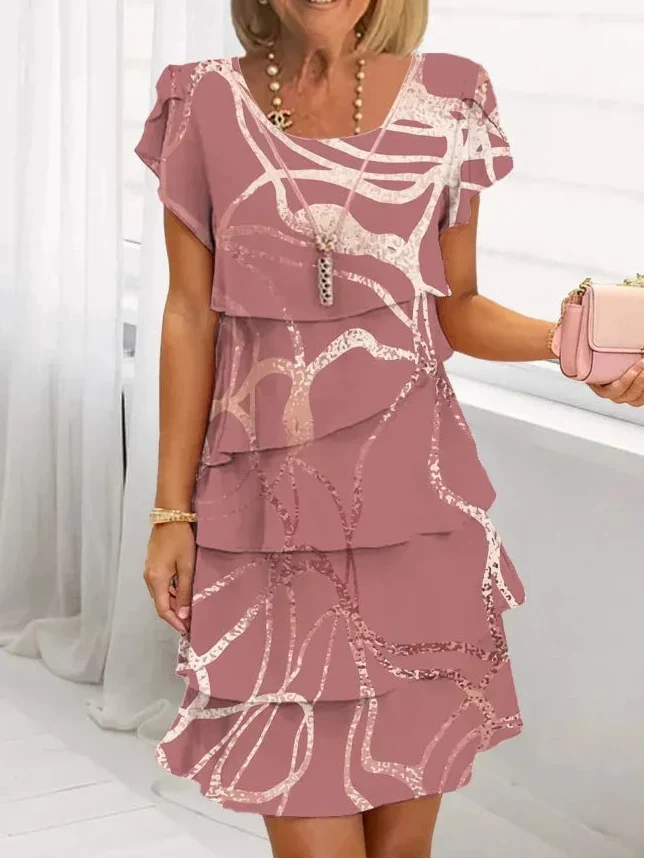 Women's Ruffle A-Line Dress - Elegant Comfort for Everyday