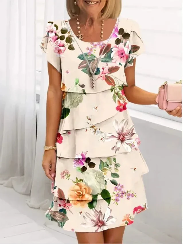 Helena Ruffle Layered Midi Dress
