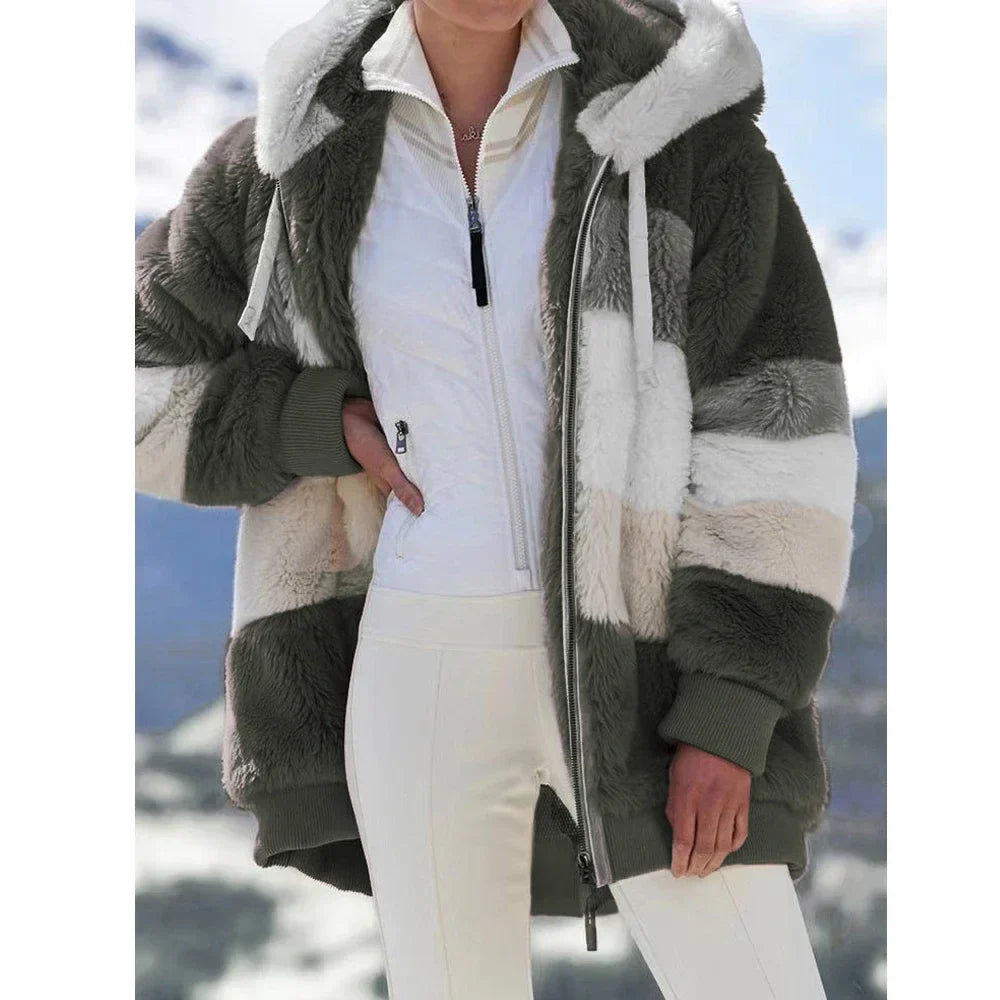 Women's Hooded Cashmere Coat - Elegant Winter Warmth
