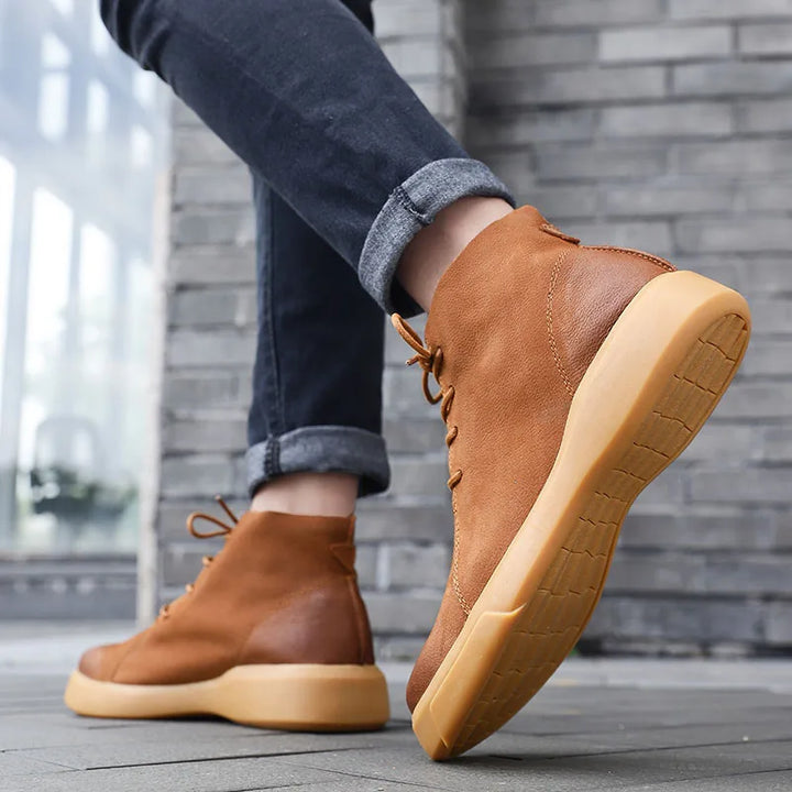 Men's Leather Chukka Boots – Cushioned Ankle Boots for Everyday Wear