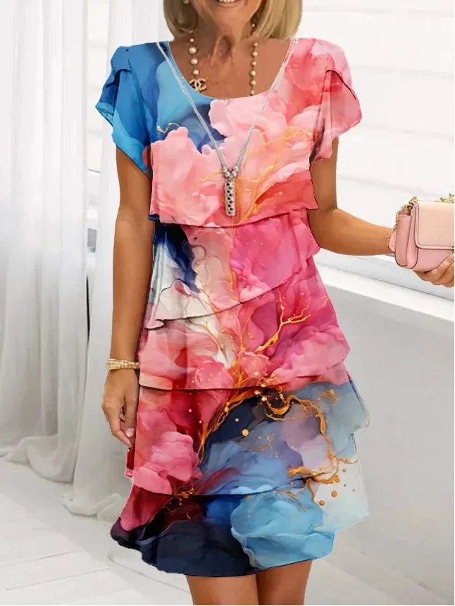 Women's Elegant Comfort Ruffle Dress - Timeless Style & All-Day