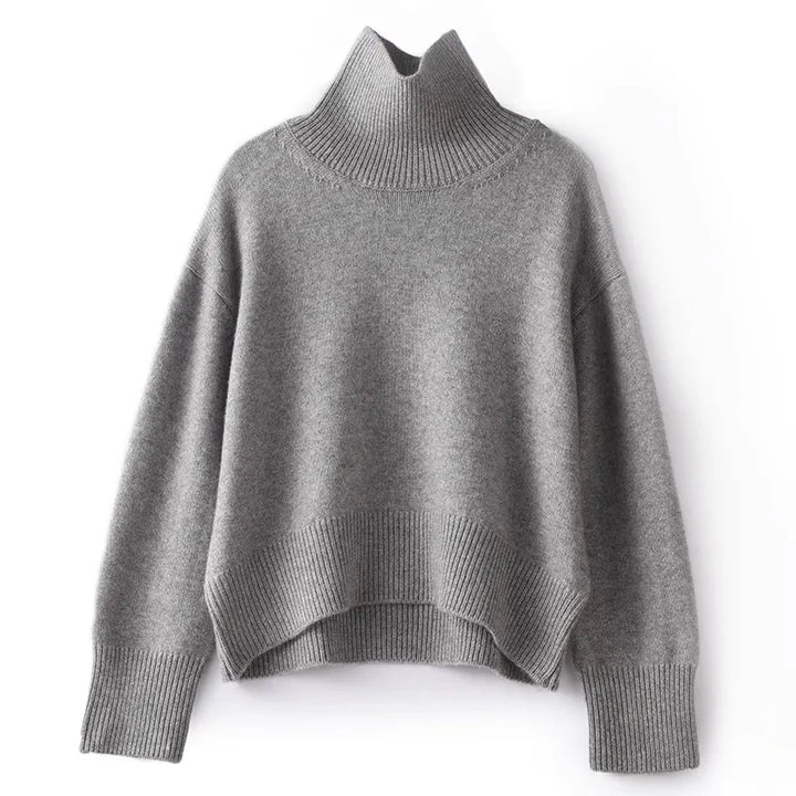 Women's Pure Cashmere Turtleneck Sweater - Cozy Elegance