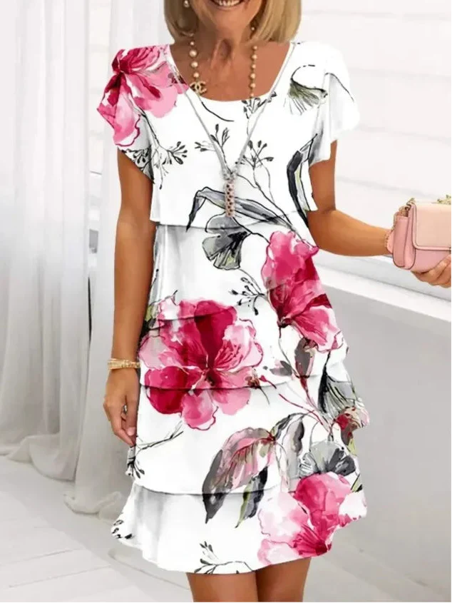 Women's Elegant Comfort Ruffle Dress - Effortless Style
