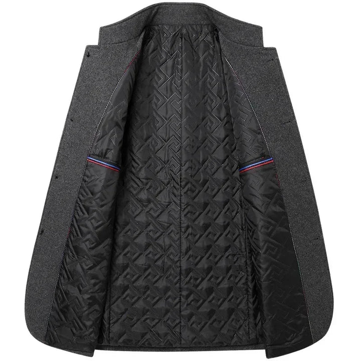 Men's Wool-Blend Overcoat – Quilted Warm Winter Coat