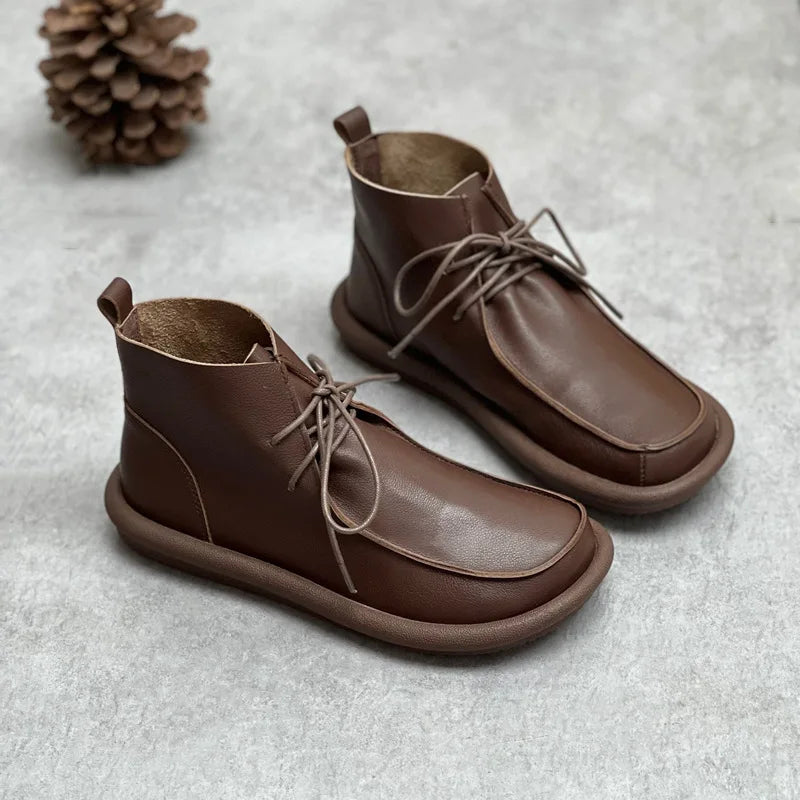 Women's Genuine Leather Boots - All-Day Comfort and Style