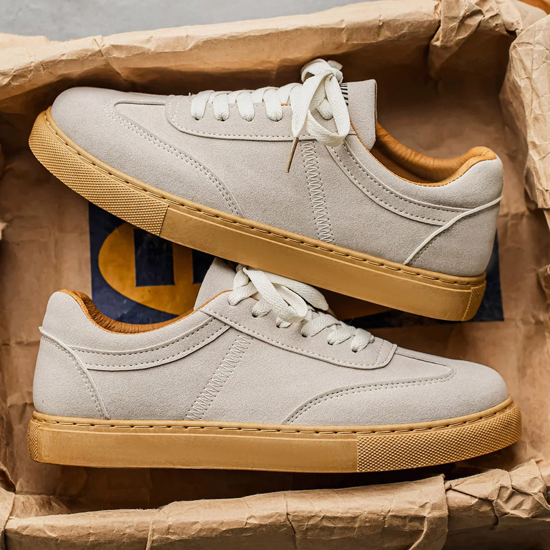Men's Suede Low-Top Trainers – Gum Sole Casual Sneakers
