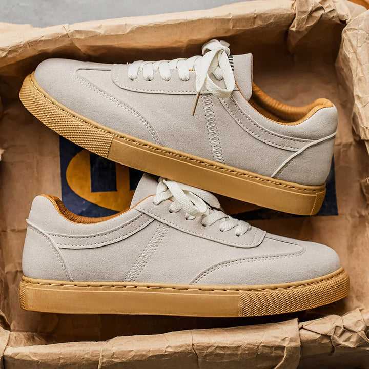 Men's Suede Low-Top Trainers – Gum Sole Casual Sneakers