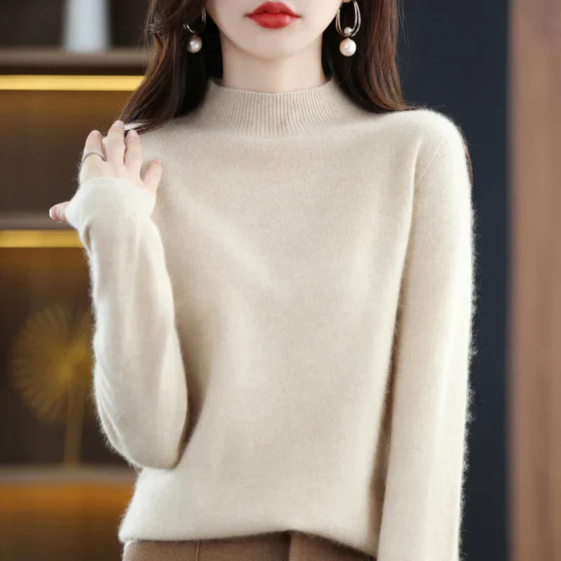 Women's Merino Wool Cashmere Blend Sweater - Soft & Warm