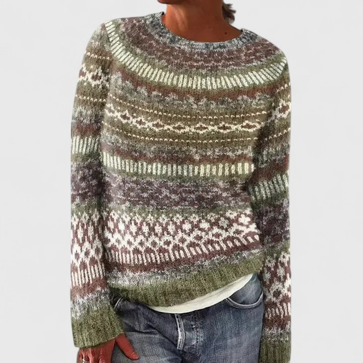 Women's Nordic Knit Sweater - Warm, Playful Winter Style
