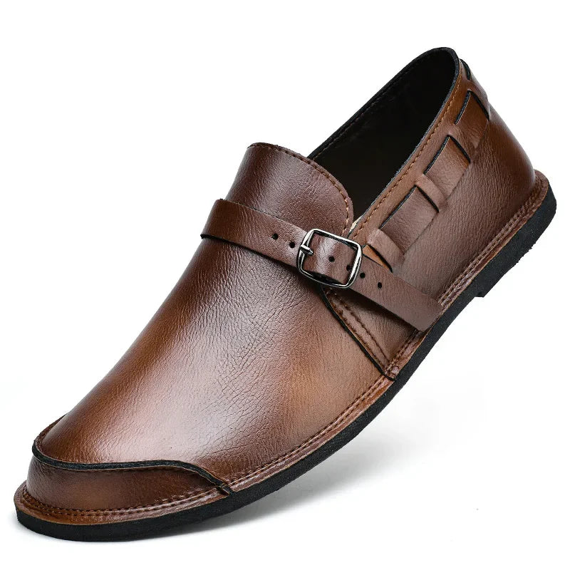 Massimo Men's Burnished Leather Monk Strap Loafers – Smart Shoes