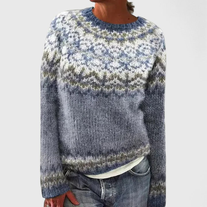 Women's Nordic Knit Sweater - Warm, Playful Winter Style