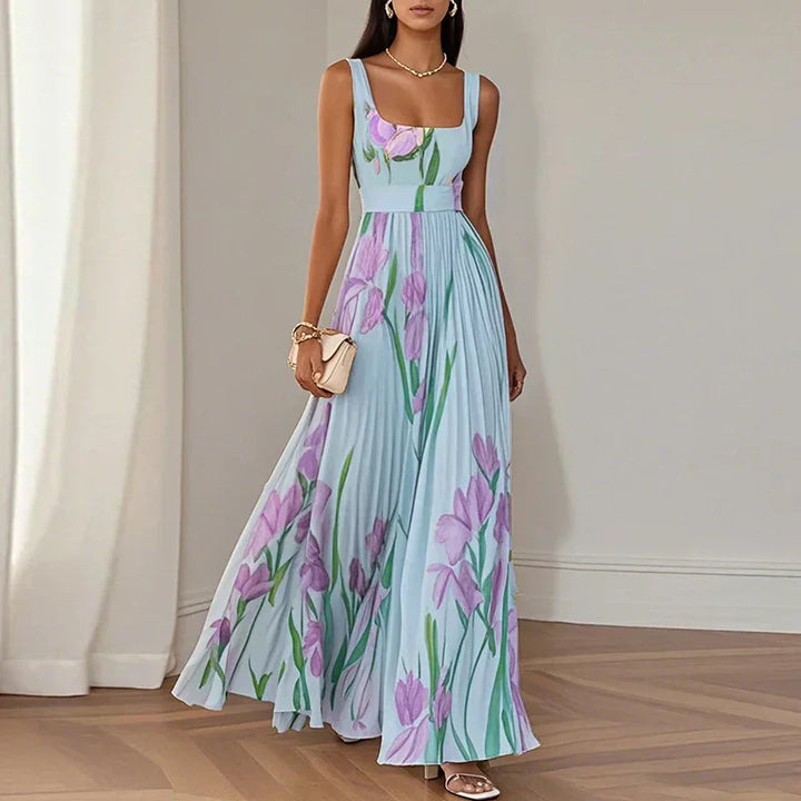 Women's Floral A-Line Maxi Dress - Spring Wedding Guest Favorite