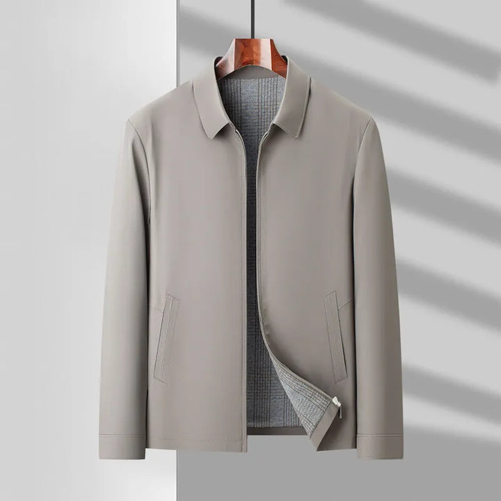 Men's Canvas Zip Jacket – Tailored Structured Casual Coat