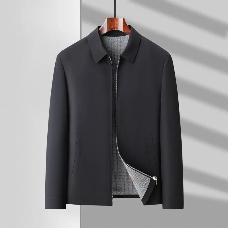 Men's Canvas Zip Jacket – Tailored Structured Casual Coat