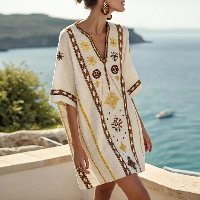 Women's Floral Beach Dress - Breathable & Comfortable for Summer