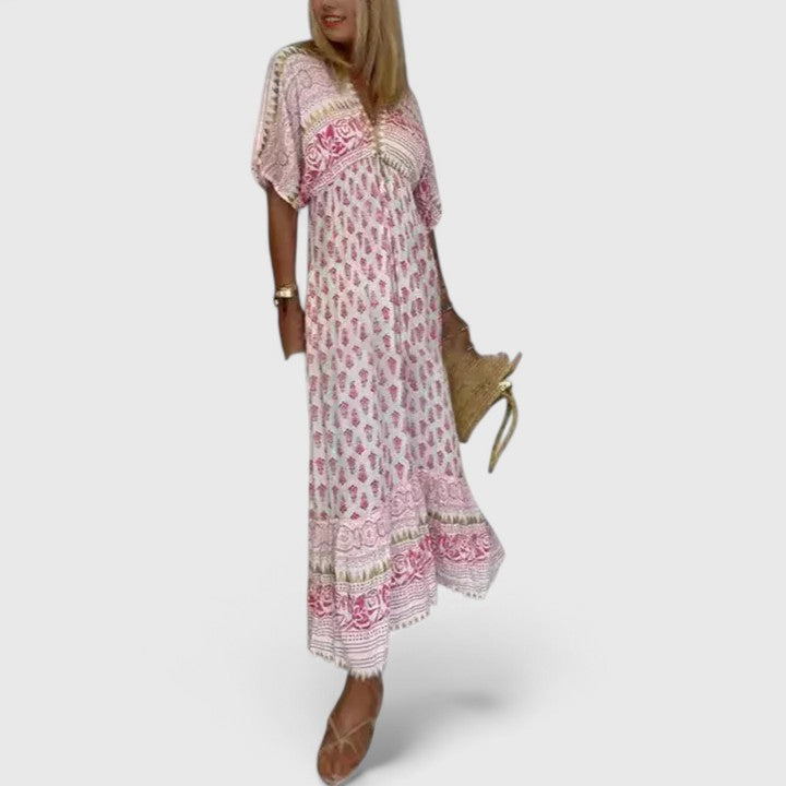 Women's Boho Printed Maxi Dress - Effortless Summer Style