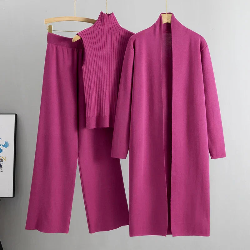 Women's Maya Elegant 3-Piece Lounge Set - Cozy & Polished