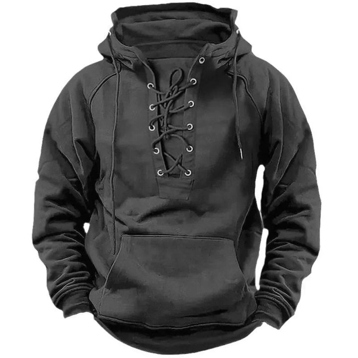 Women's Cotton Blend Retro Lace-Up Hoodie - Durable & Water-Resistant