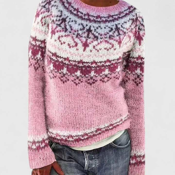 Women's Nordic Knit Sweater - Warm, Playful Winter Style