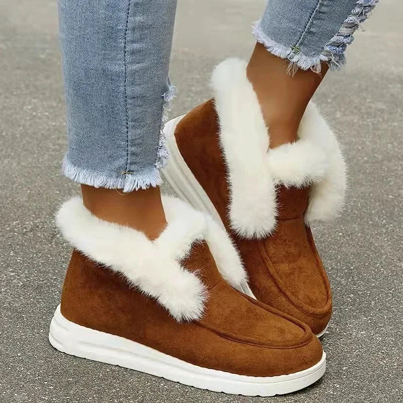 Women's Winter Plush Slip-On Boots for Everyday Comfort