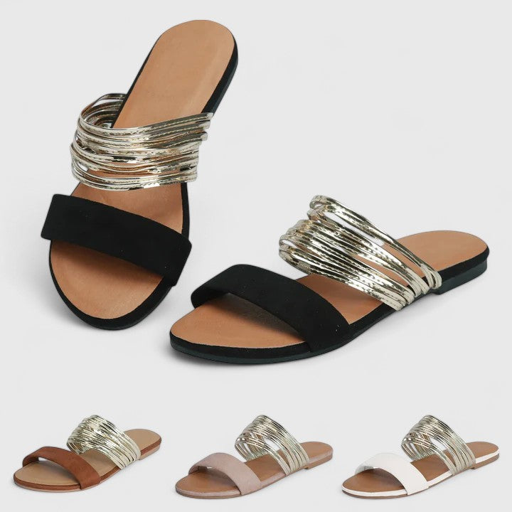 Women's Savannah Glam Twist Slides - Effortlessly Chic Slip-Ons