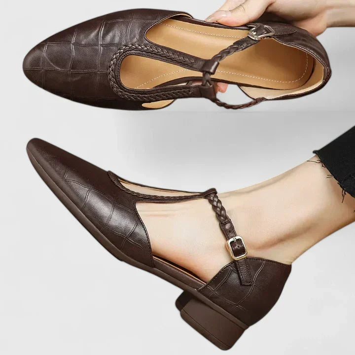 Women's Elegant T-Strap Flats - Vintage Charm with Modern Comfort