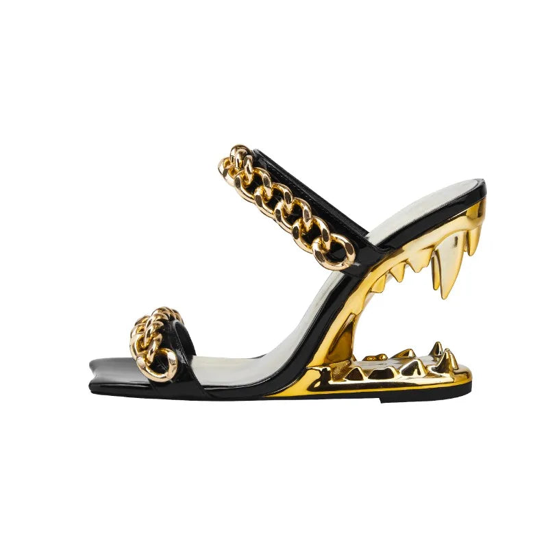Women's Tiger Heel Slingbacks - Bold Evening Statement