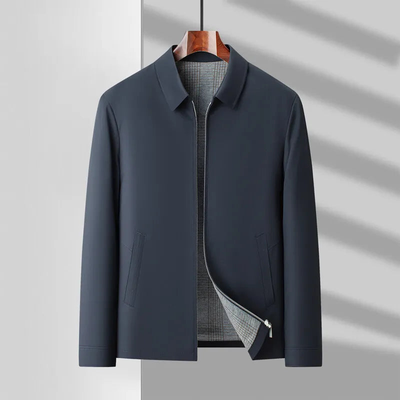Men's Canvas Zip Jacket – Tailored Structured Casual Coat