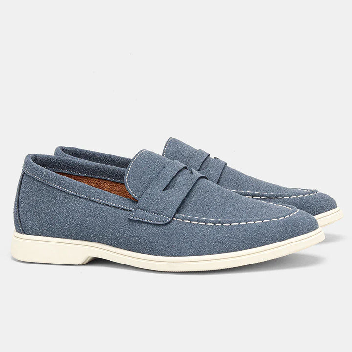 Men's Suede Slip-On Loafers – Soft Casual Driving Shoes