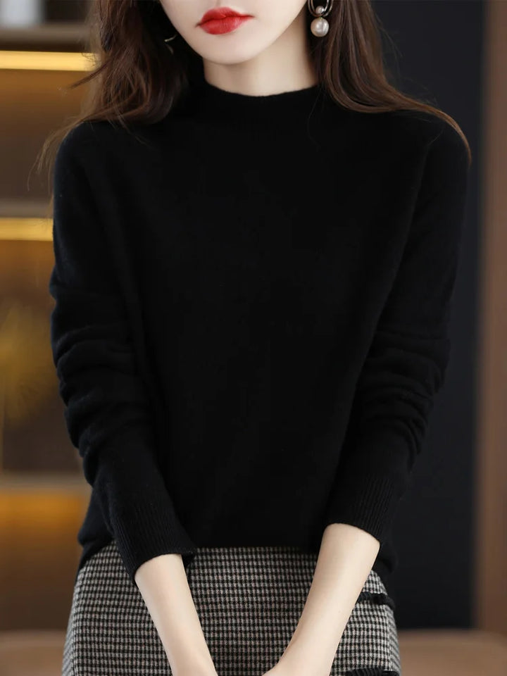Women's Merino Wool Cashmere Blend Sweater - Soft & Warm