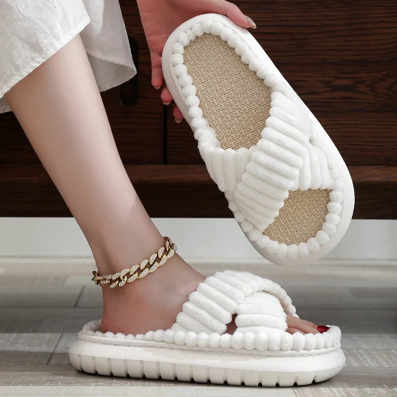 Women's Lush Mellowz Linen Slippers - Soft & Supportive