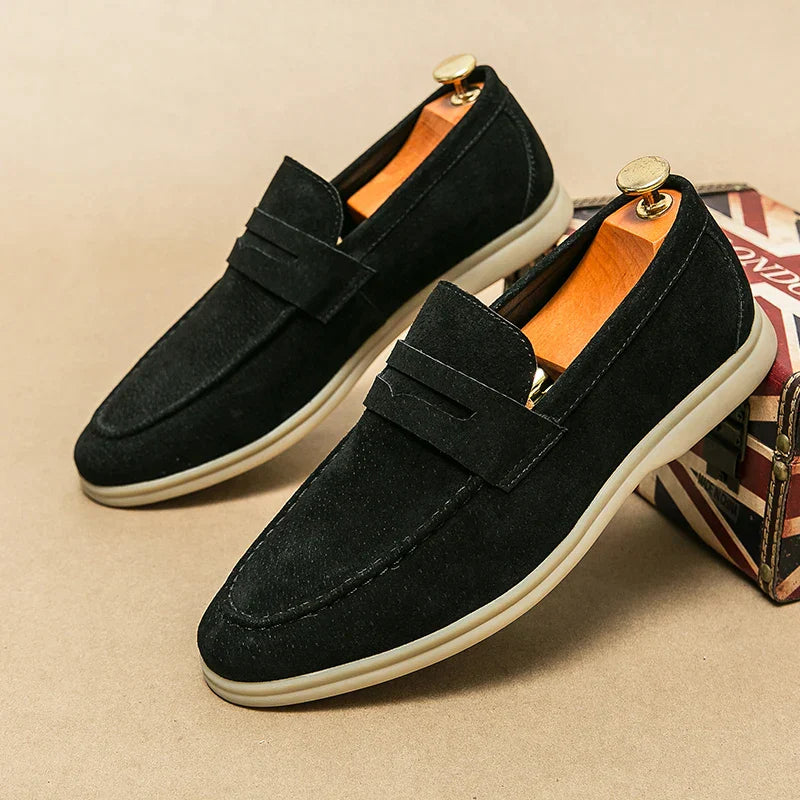 Men's Suede Slip-On Loafers – Milan Smart Casual Shoes
