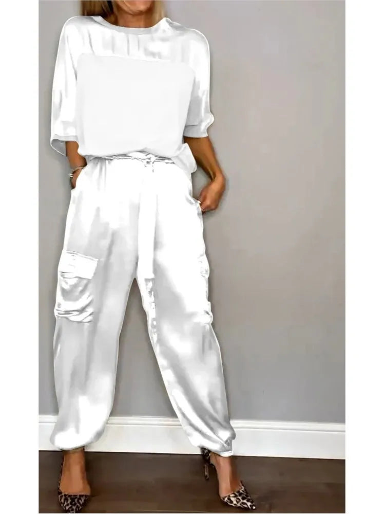 Women's Satin Utility Lounge Set - Effortless Luxury