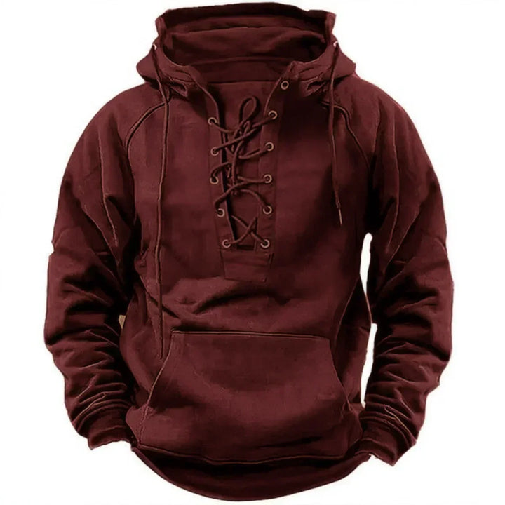 Women's Cotton Blend Retro Lace-Up Hoodie - Durable & Water-Resistant