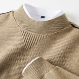 Men's Jacquard Knit Jumper – Textured Mock Neck Sweater