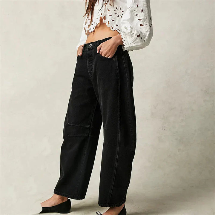 Women's Cotton Wide-Leg Jeans - Effortless Everyday Style