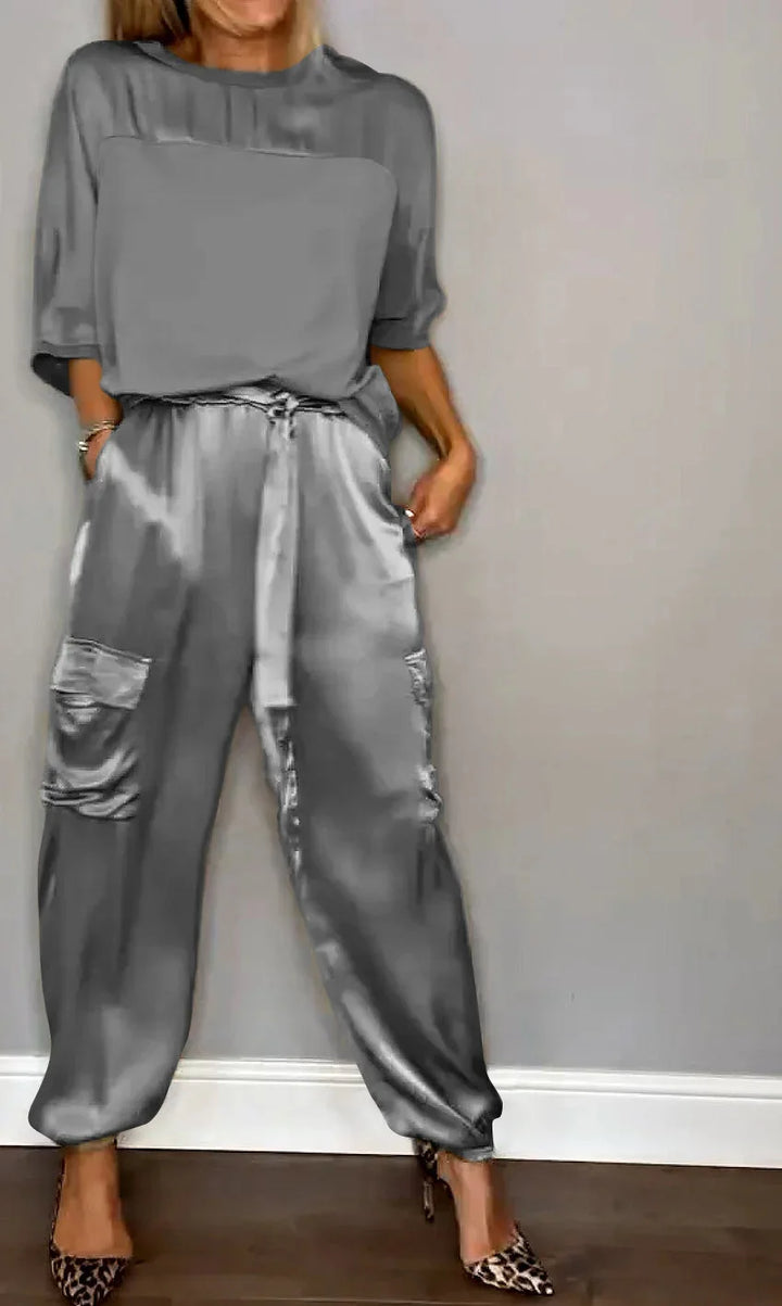 Women's Satin Utility Lounge Set - Effortless Luxury
