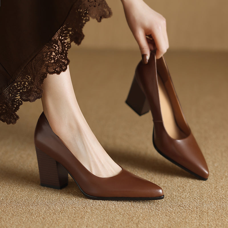 Women's Verona Pointed Toe Block Heel Pumps - Everyday Elegance
