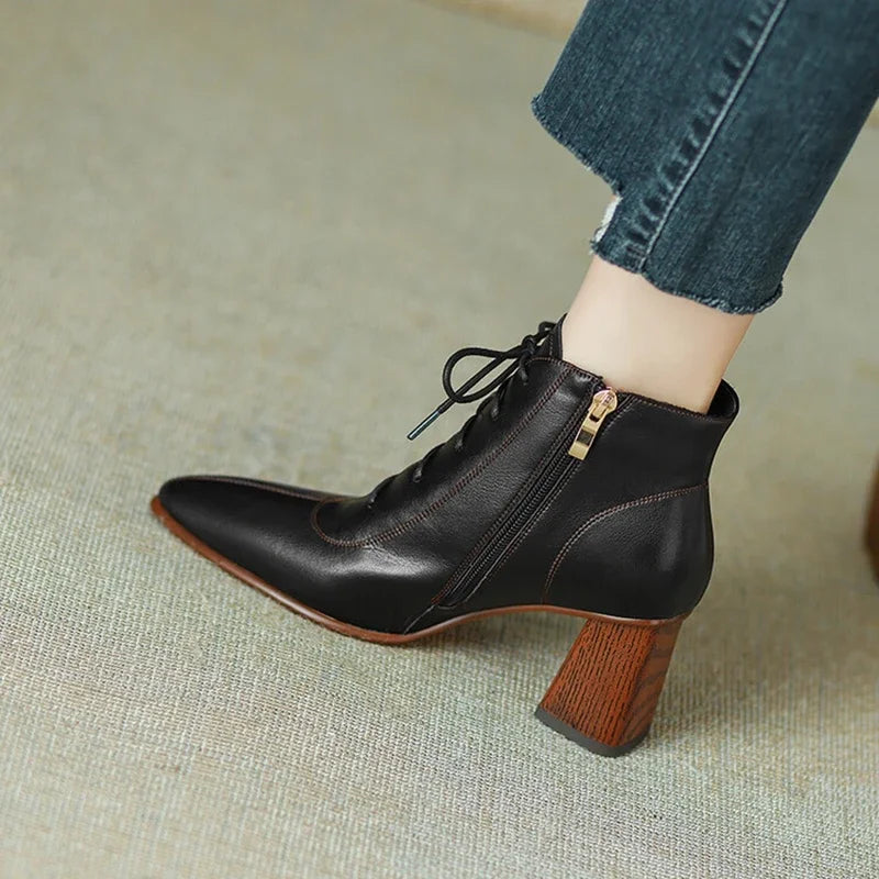 Women's Genuine Leather Pointed Toe Boots - Everyday Edge