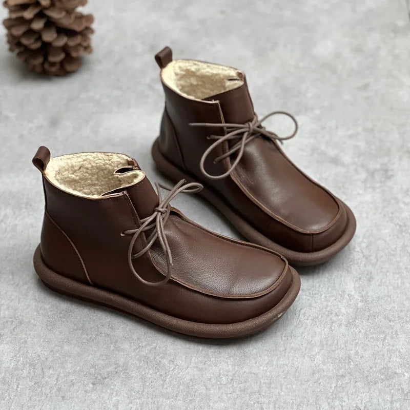Women's Genuine Leather Boots - All-Day Comfort and Style