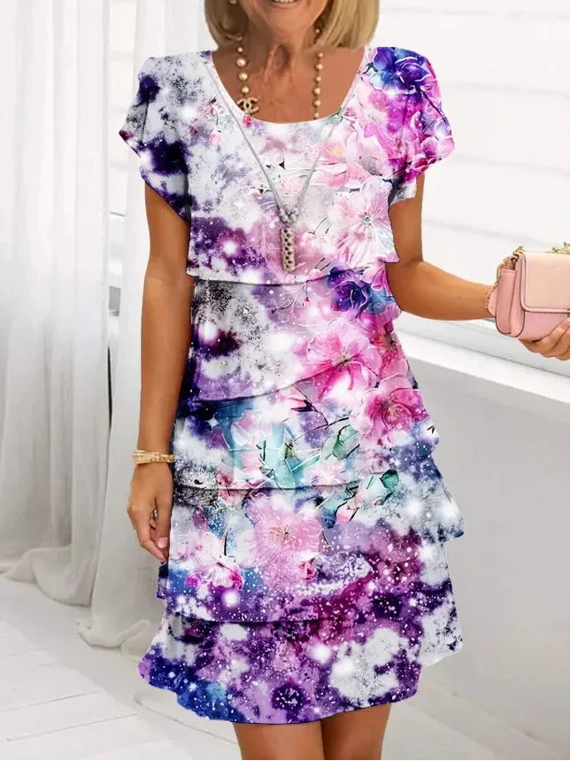 Women's Elegant Comfort Ruffle Dress - Perfect for Gatherings
