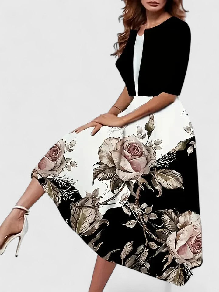 Women's Elegant Midi Dress - Effortless for Any Occasion